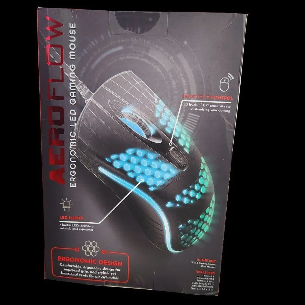 Brand new AERO FLOW ERGONOMIC LED GAMING MOUSE